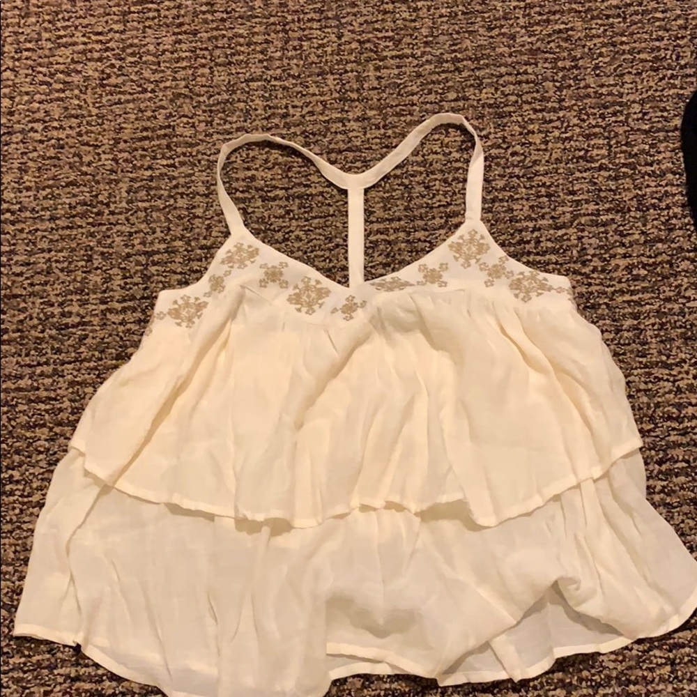 Racer back cream tank top